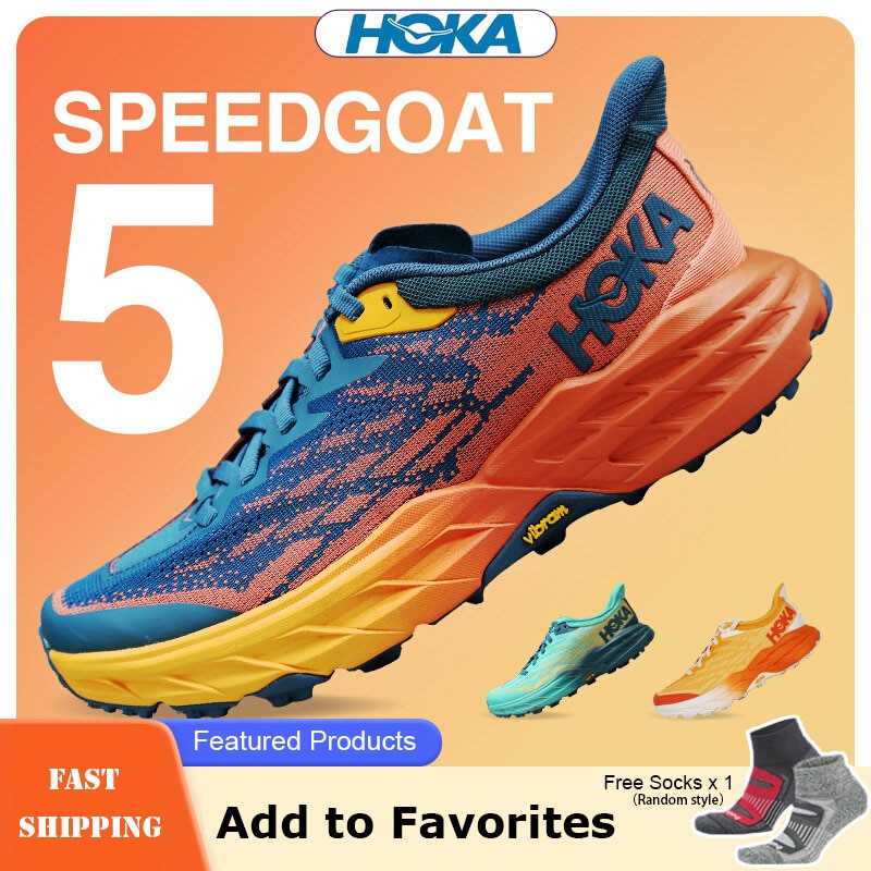 HOKA SPEEDGOAT 5 Trail Running Shoes for Men Tennis Sneaker All-terrain Mountain Hiking Shoes Light Weight Outdoor Sports Shoes