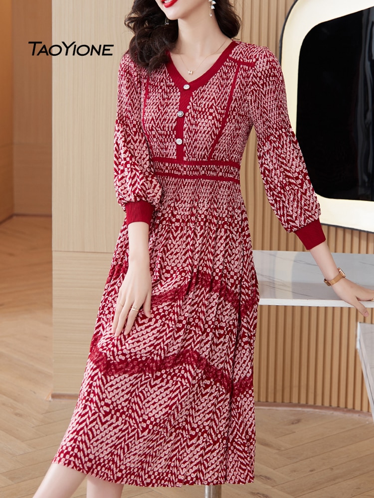 2023 Vestidos Fashion Summer Chiffon Lace Elegant Women Printed Floral Midi Dress V-Neck Slim Female Robe Women's Lady Dresses