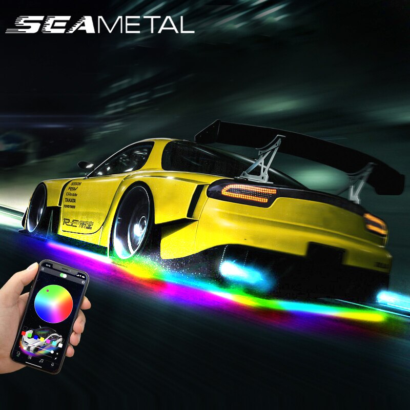 SEAMETAL Car Chassis Light Color Flow Atmosphere Light Waterproof APP Control Underbody Light LED Flexible Underglow Light Strip