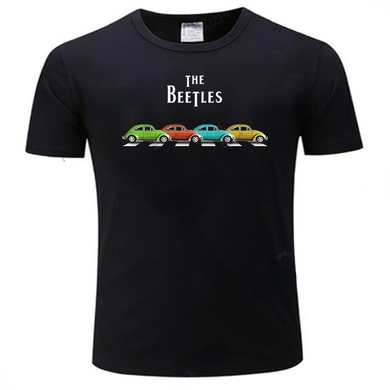 Black O-neck Short Sleeve Tee Humor Print Classic Vintage Buggy Car The Beetles Old Bugs Lover Unisex Fashion Crew Neck T-shirt